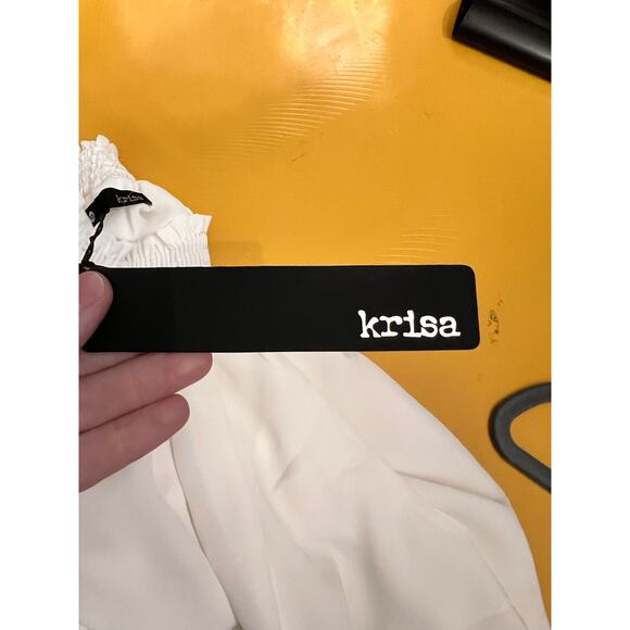 Krisa Sleeveless Smocked Turtleneck Mini A-Line Dress White Women's Size XS NWT - Picture 5 of 8